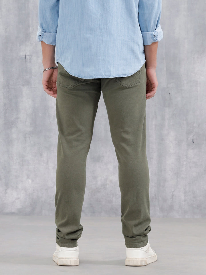 Men'S Casual Slim Fit Jeans  | Olive