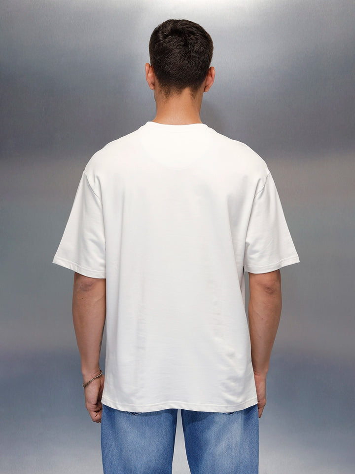 Grafitti inspired men's casual oversized fit t-shirt | White