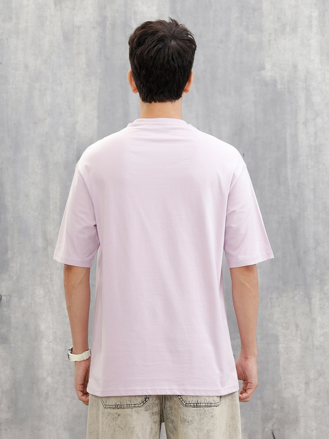 Placement Patchwork Oversized T-Shirt | Purple