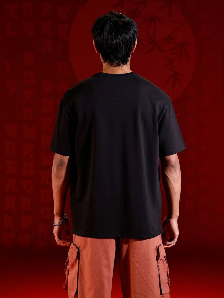 Statement warrior print T-shirt | Black