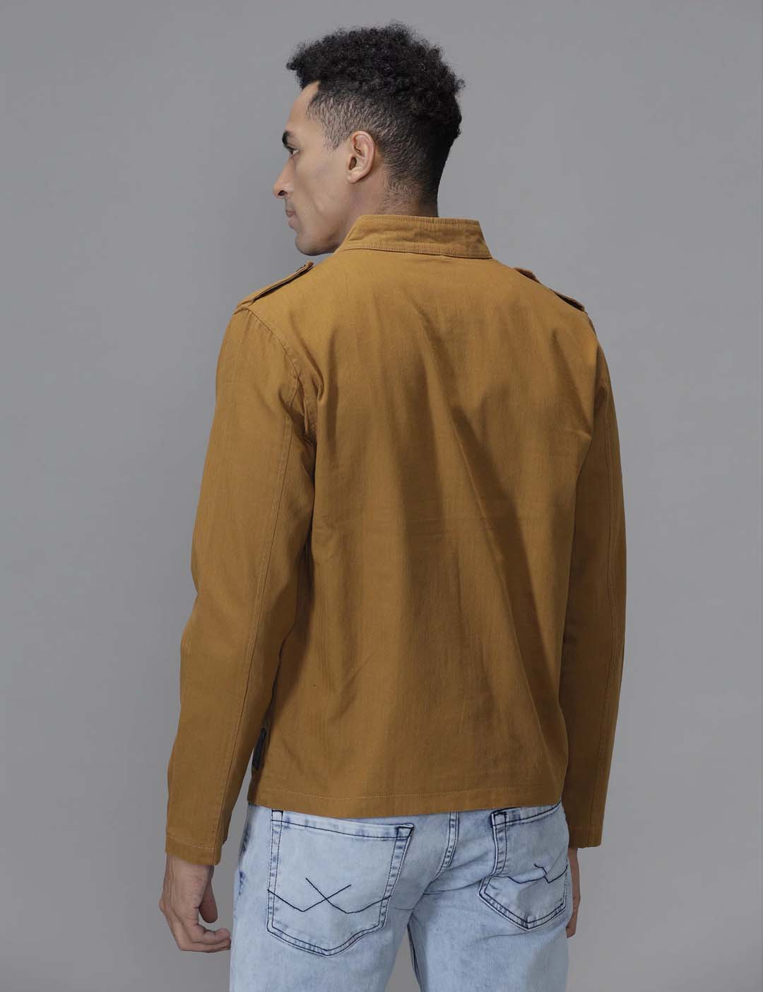 Solid Brown Technical Jacket