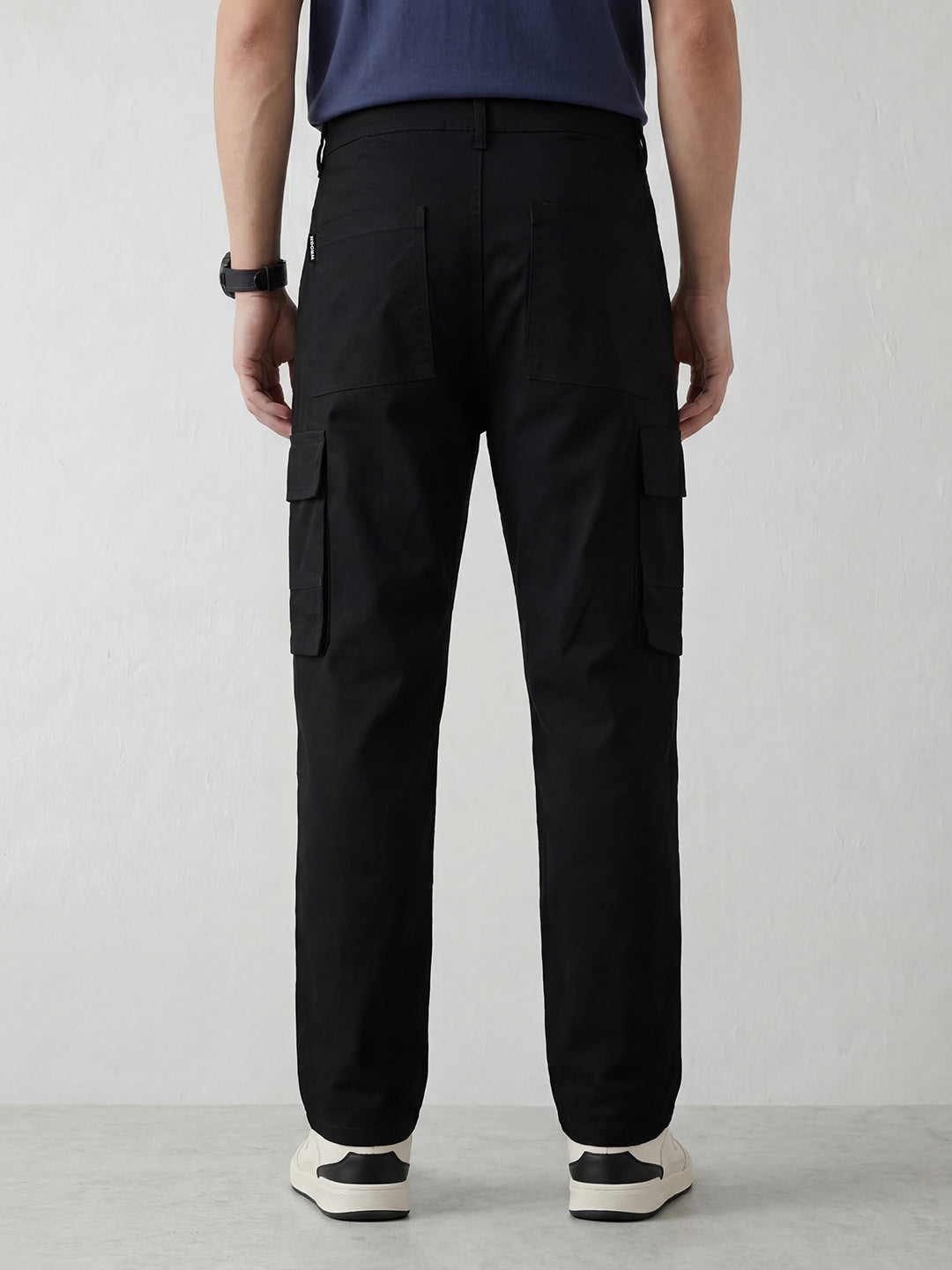 Men's casual cargo loose fit trousers | Black