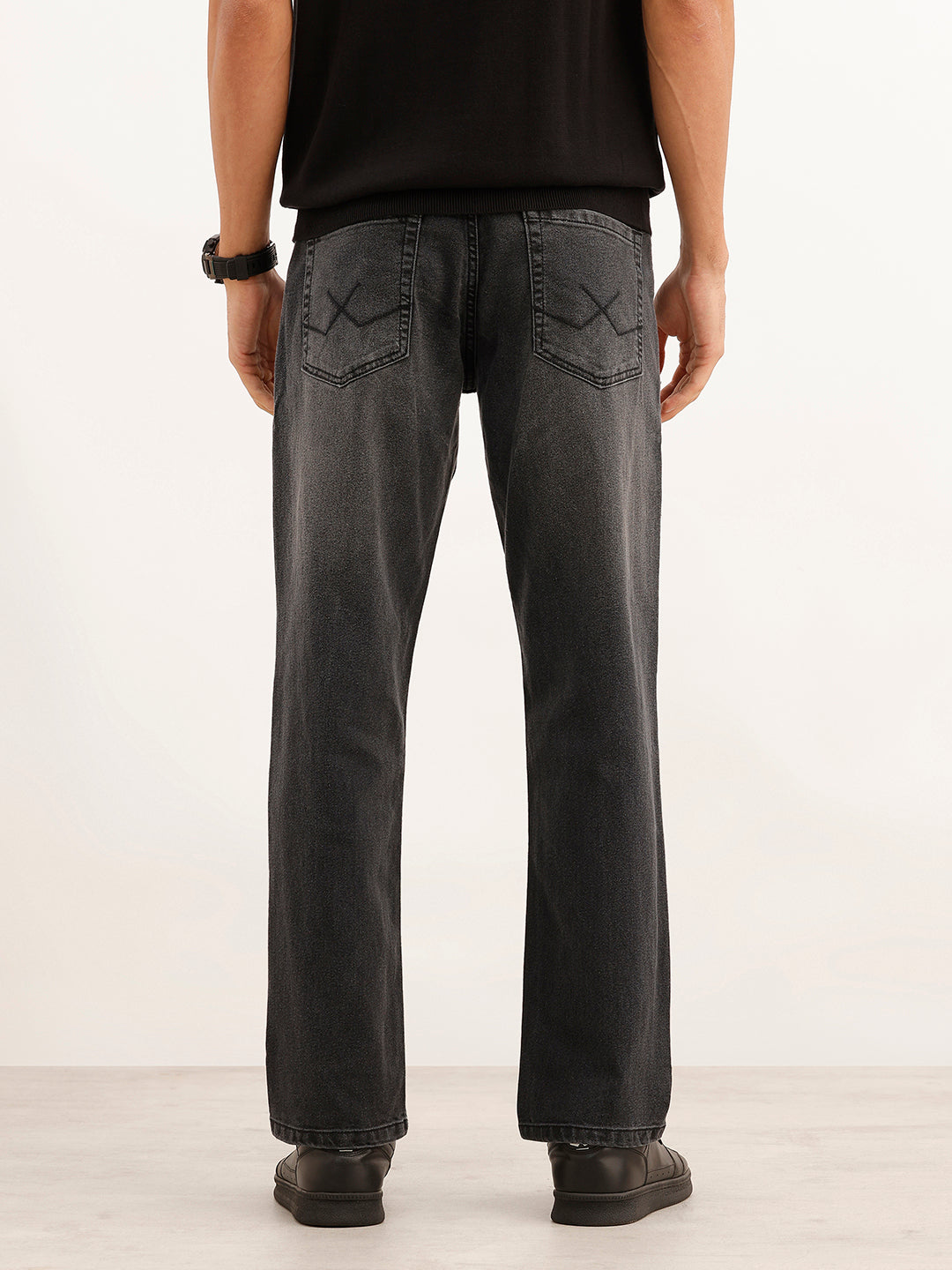 Faded Anti Fit Denim Jeans | Dark Grey