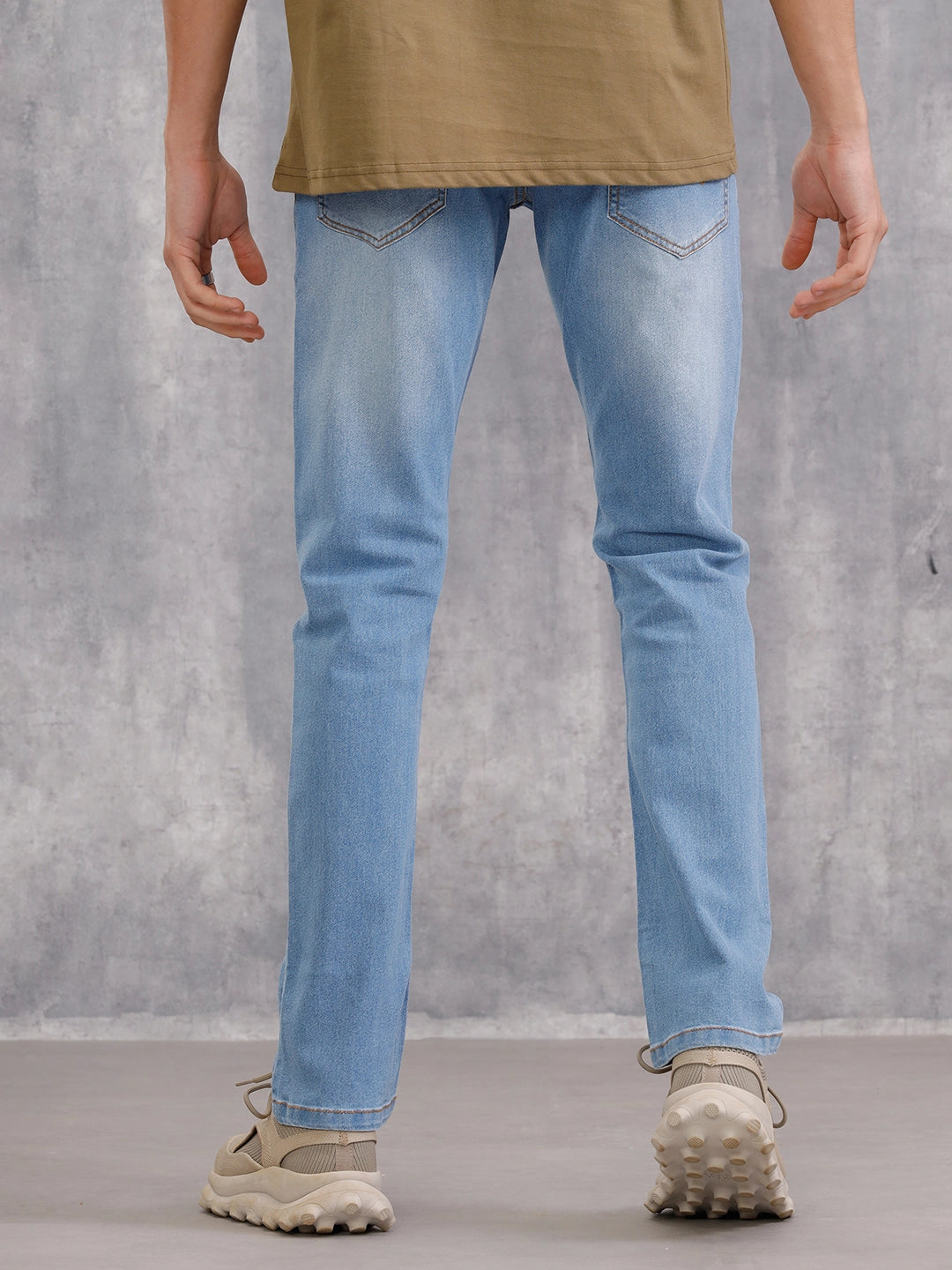 Straight Fit Midstone Washed Jeans | Midstone