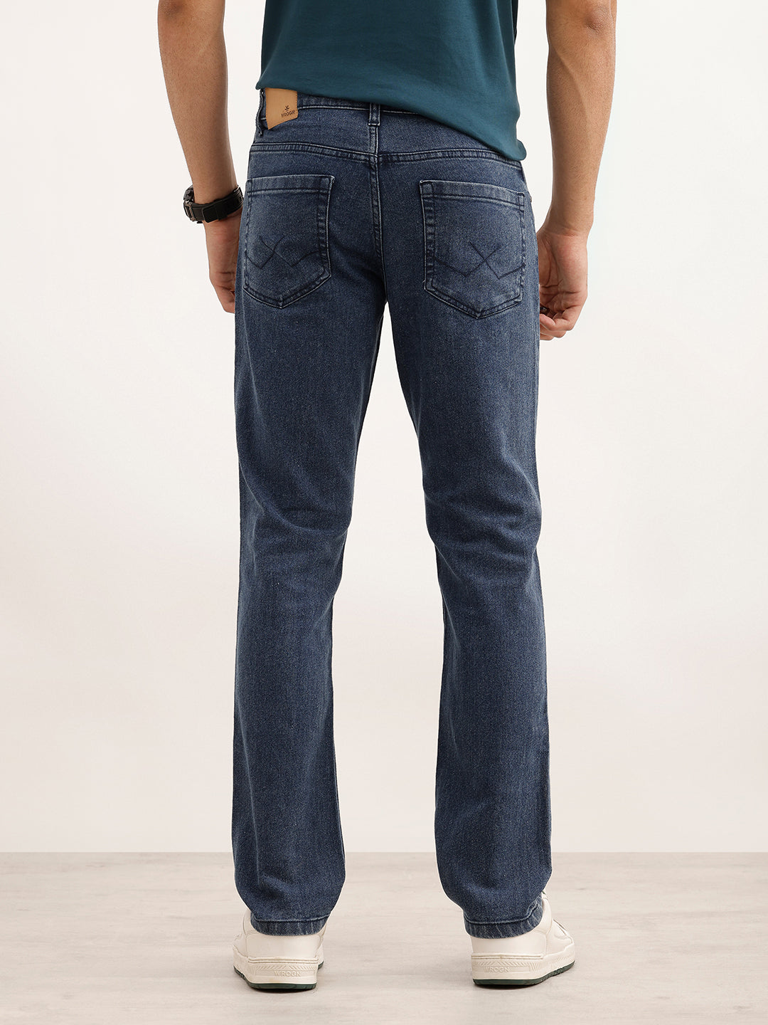 Washed Straight Fit Denim Jeans | Blue