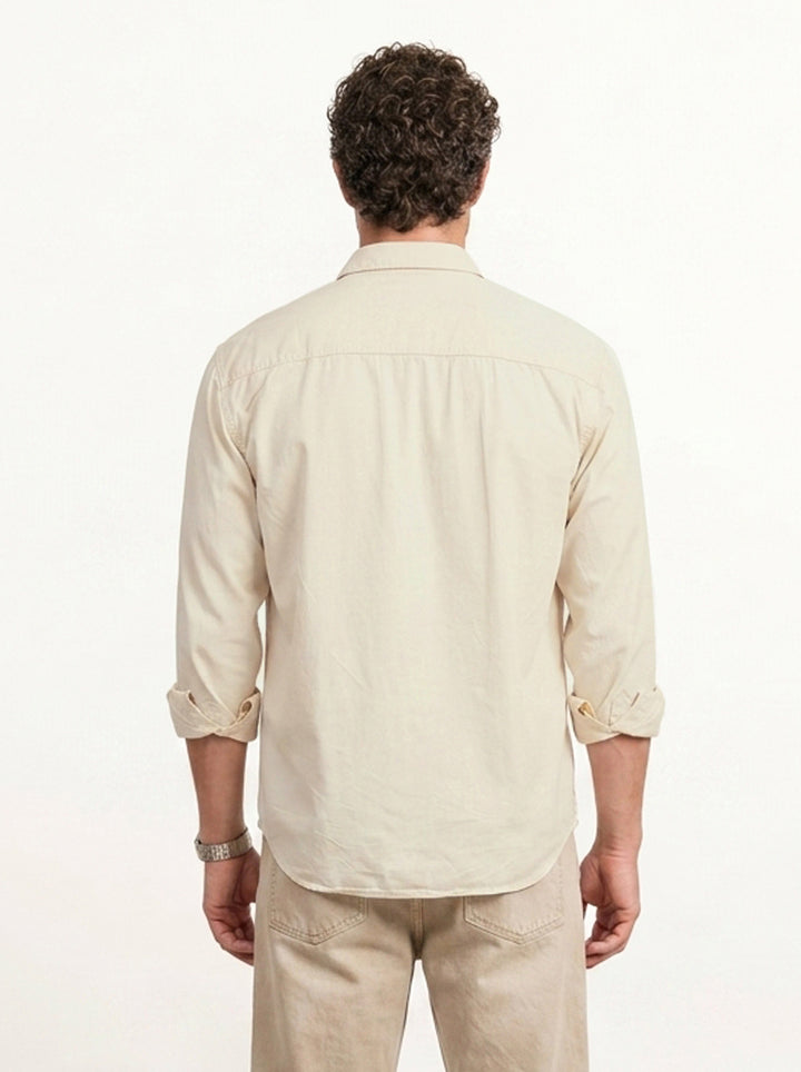 Comfort Fit Placement Printed Shirt | Beige