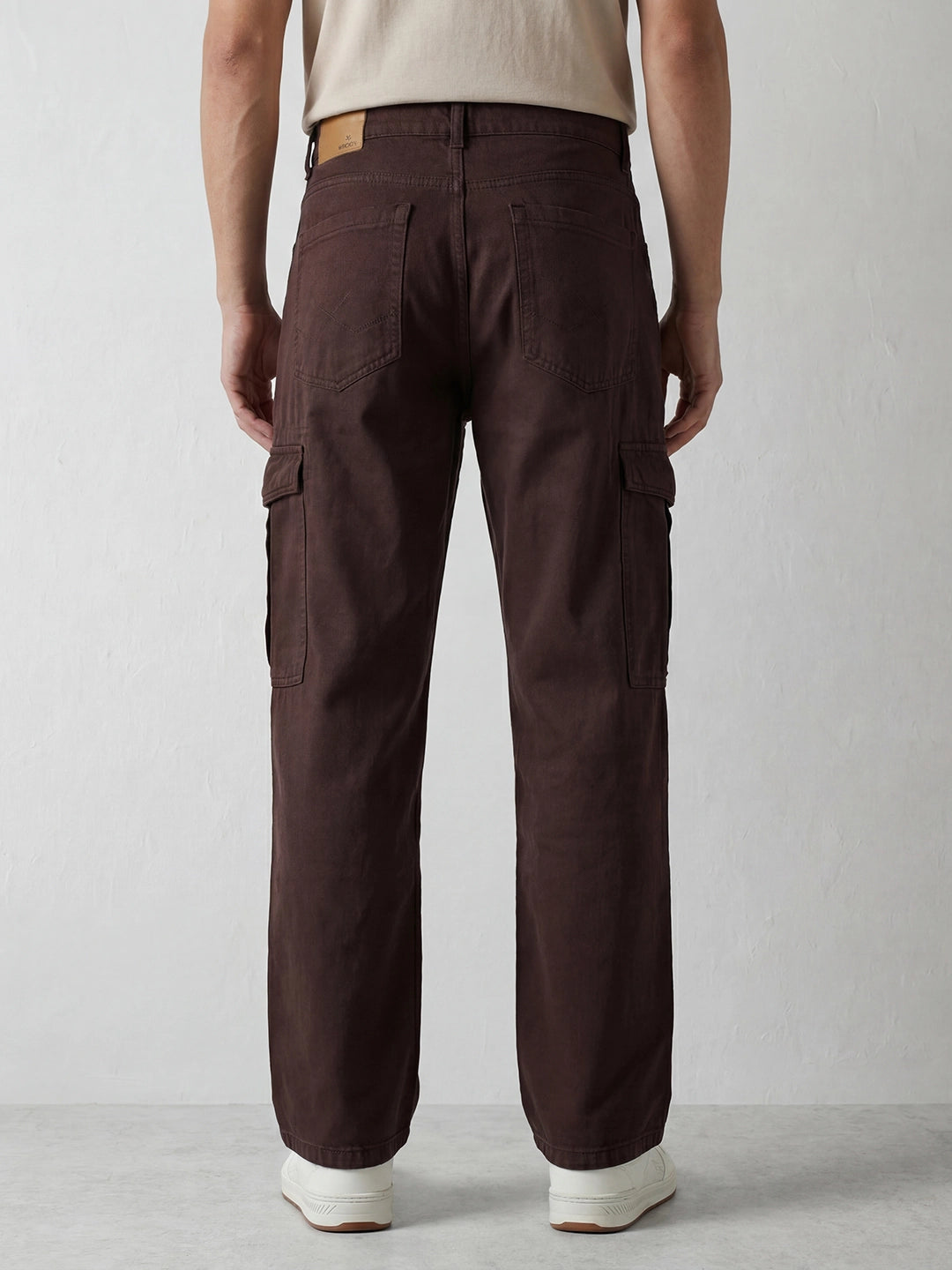 Loose Fit Denim Cargos | Brown