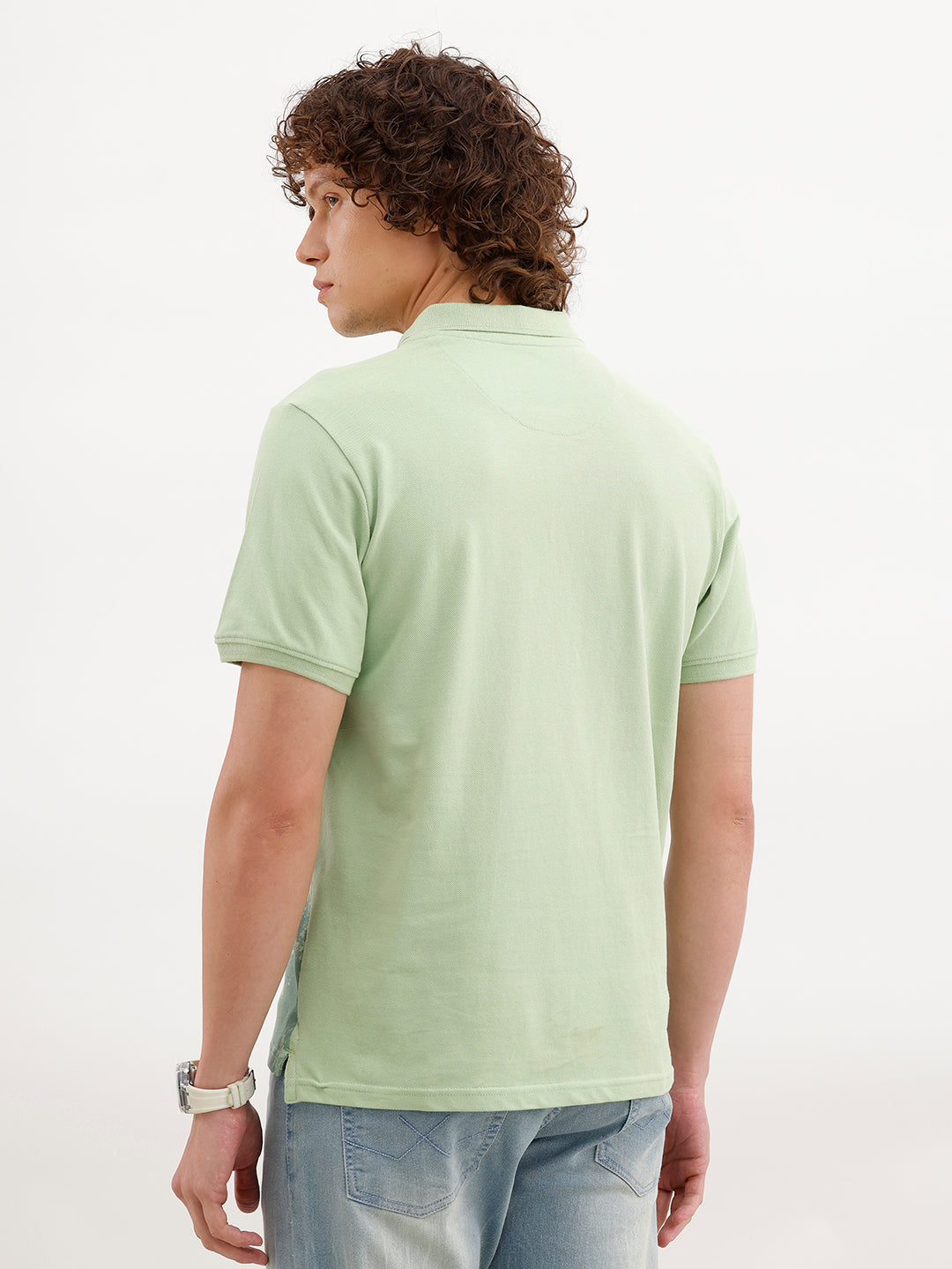 Slim Fit Placement Printed Polo | Green