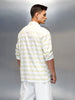 Men's Casual Regular Fit Striped Pattern Shirt | Green