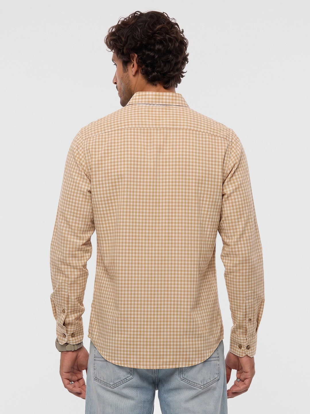 Classic Full Sleeve Checkered Shirt | Yellow