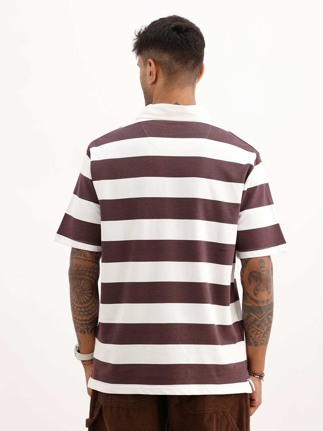 Comfort Fit Placement Printed Polo T-Shirt | Off White