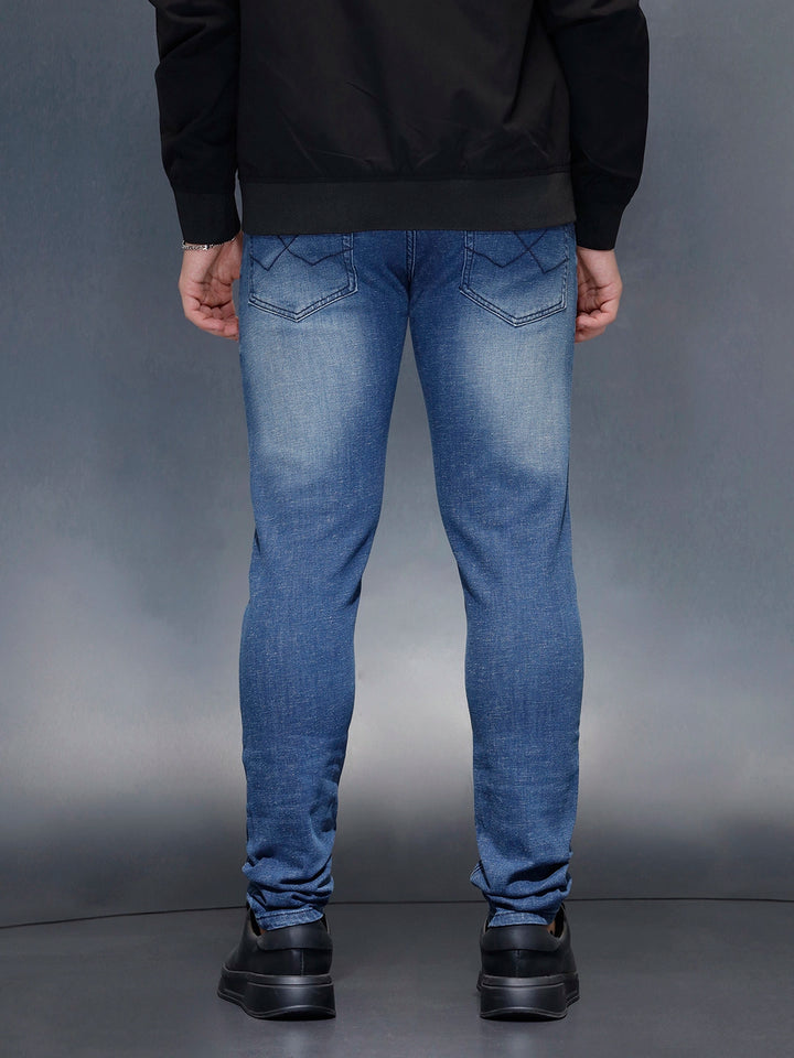 Men's casual skinny fit jeans  | Blue