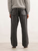 Anti Fit Embroidery Detail Denim Jeans | Black