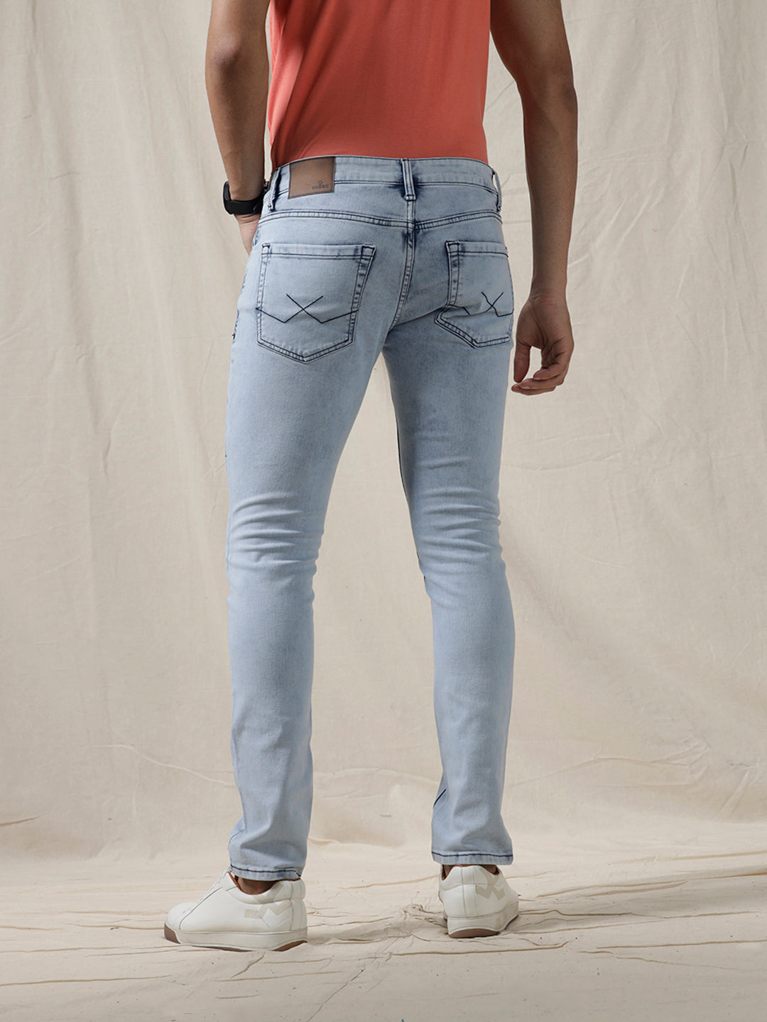 Soft Blue Mid Rise Jeans