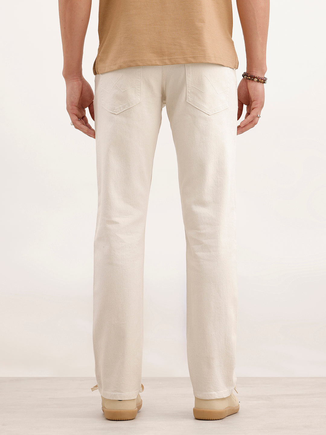 Straight Fit Denim Jeans  | Ecru