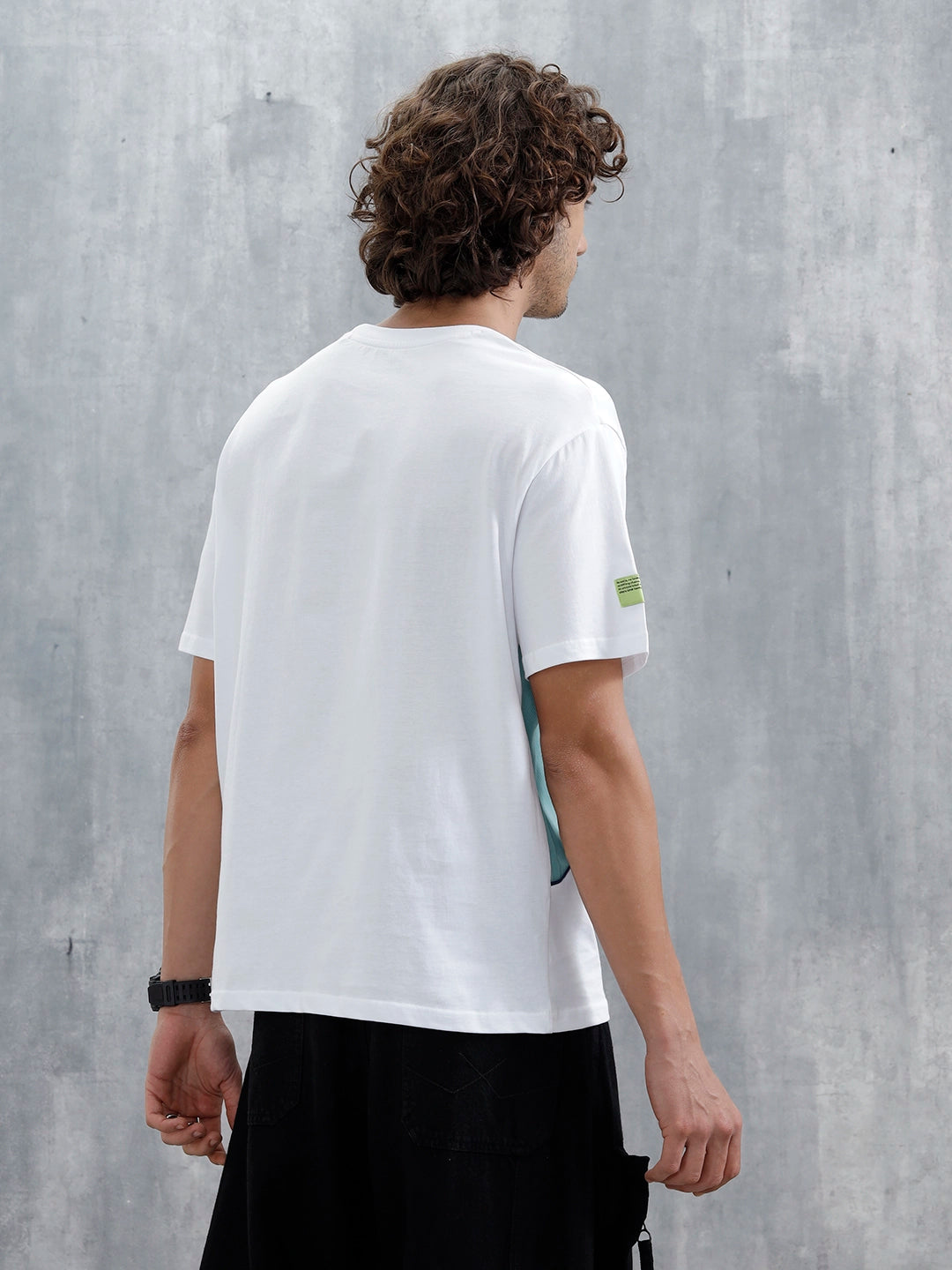 Casual Men Sporty Look Oversized Fit Tee With Print | White