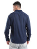 Solid Navy Slim Fit Casual Shirt