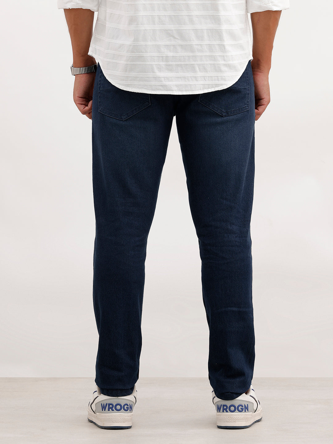 Solid Slim Fit Denim Jeans | Dark Blue