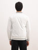 Classic Slim Fit Tipping Collar Bomber Jacket | White