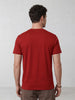 Elevated Men’s Casual Tee with Retro Graphic Embroidery | Red