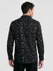 Regular Fit AOP Full Sleeve Shirt | Black