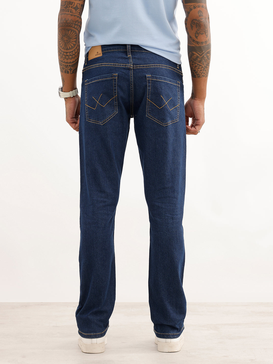 Solid Straight Fit Denim Jeans | Blue