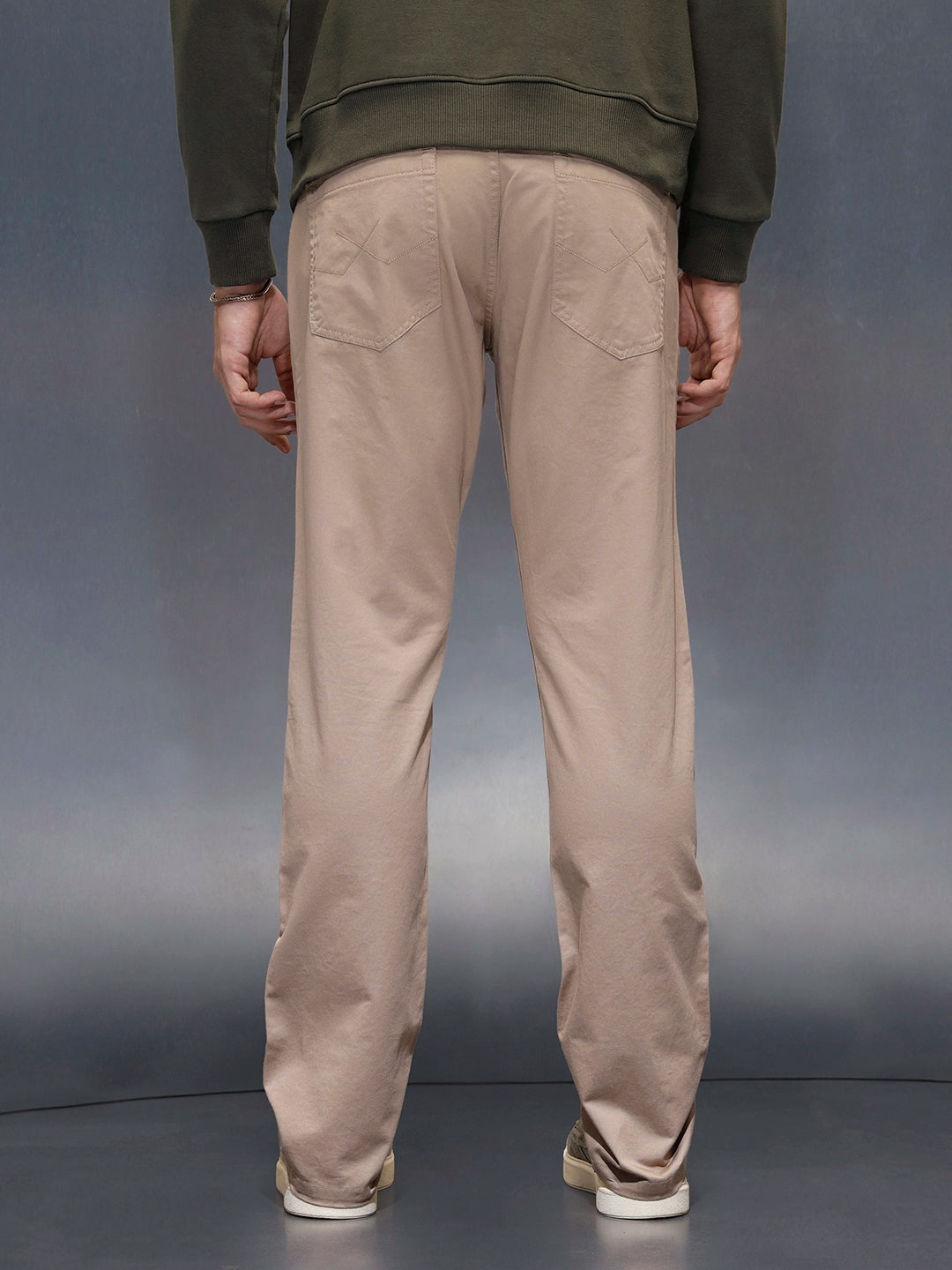 Men's casual straight fit trousers | Beige