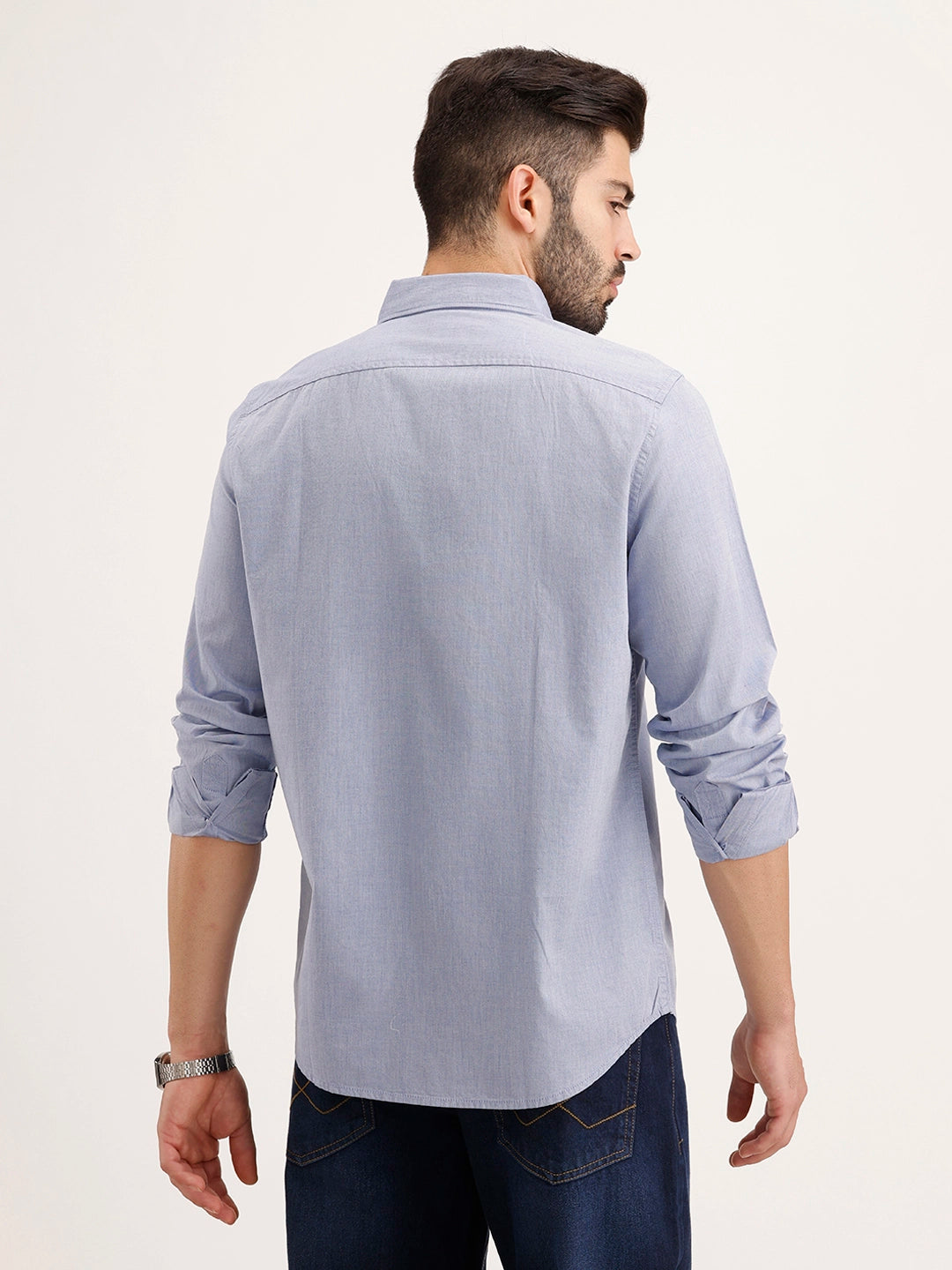 Regular Fit 100% Cotton Shirt | Blue