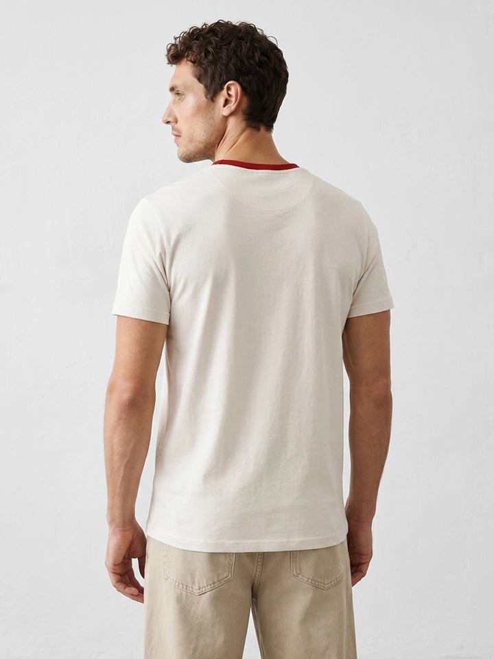 Slim Fit Placement Printed T-Shirt | Off White