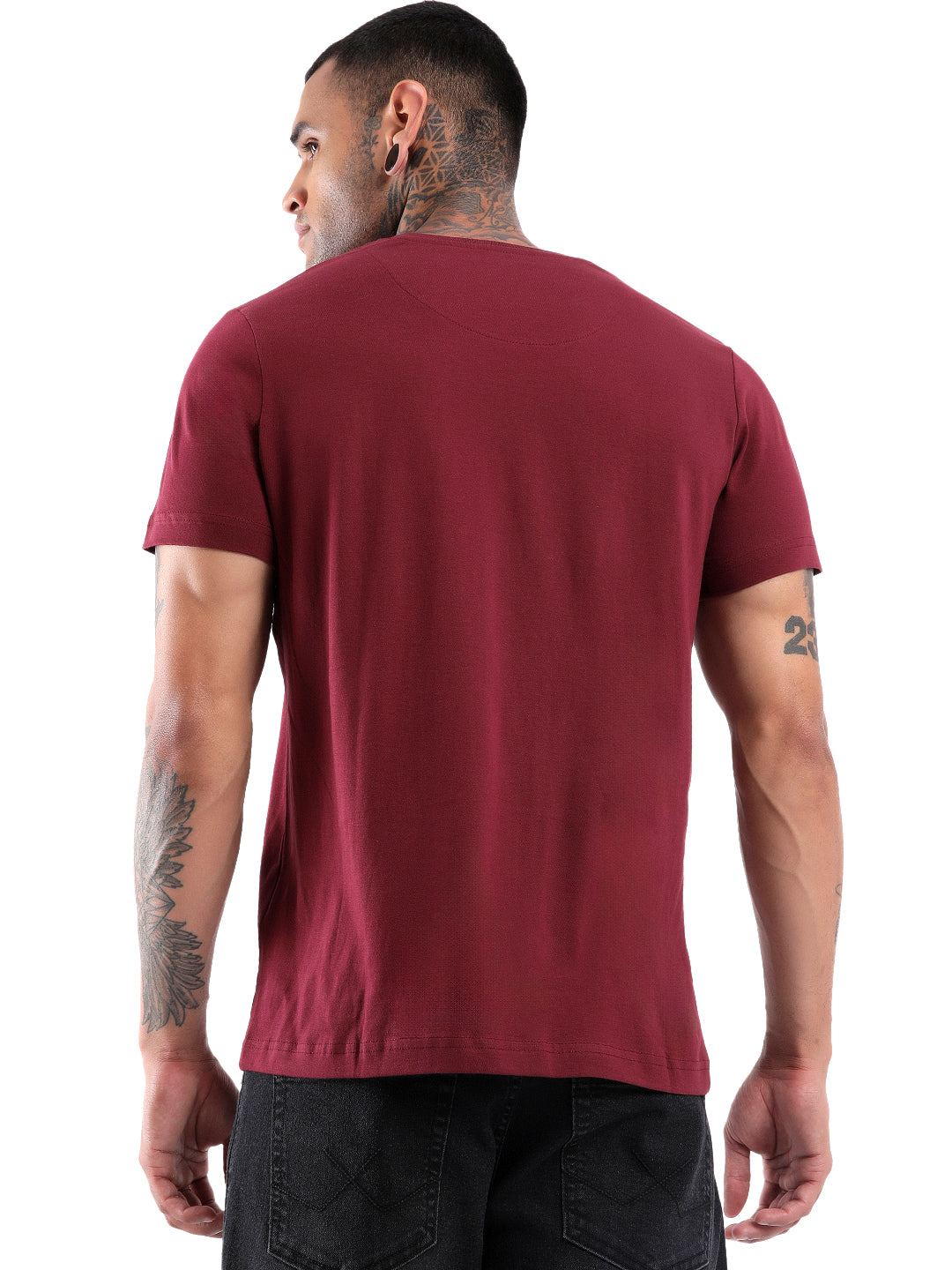 Maroon Classic Logo Printed T-Shirt