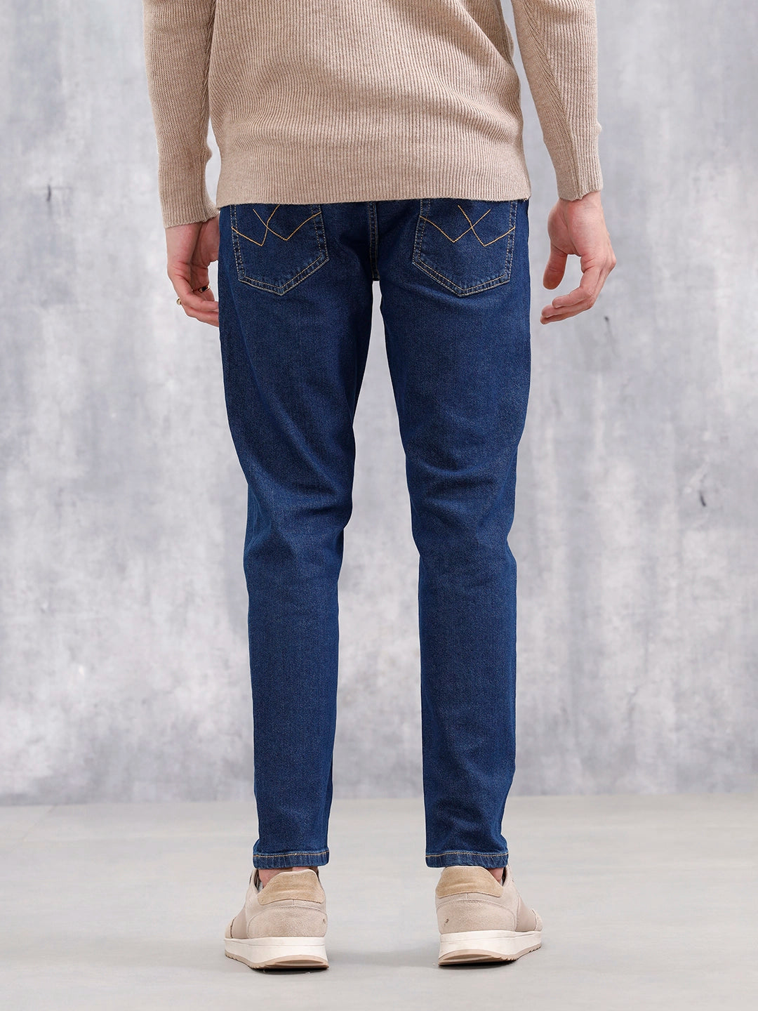 Men's Skinny Crop Casual Jeans | Dark Stone