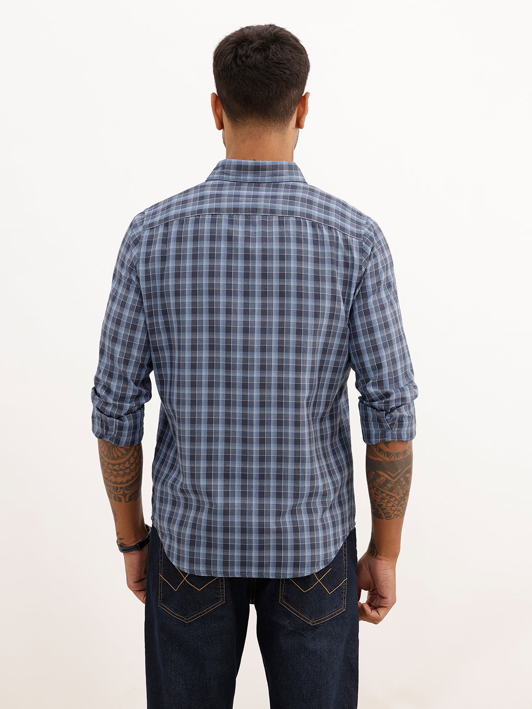 Regular Fit Checkered Shirt | Blue