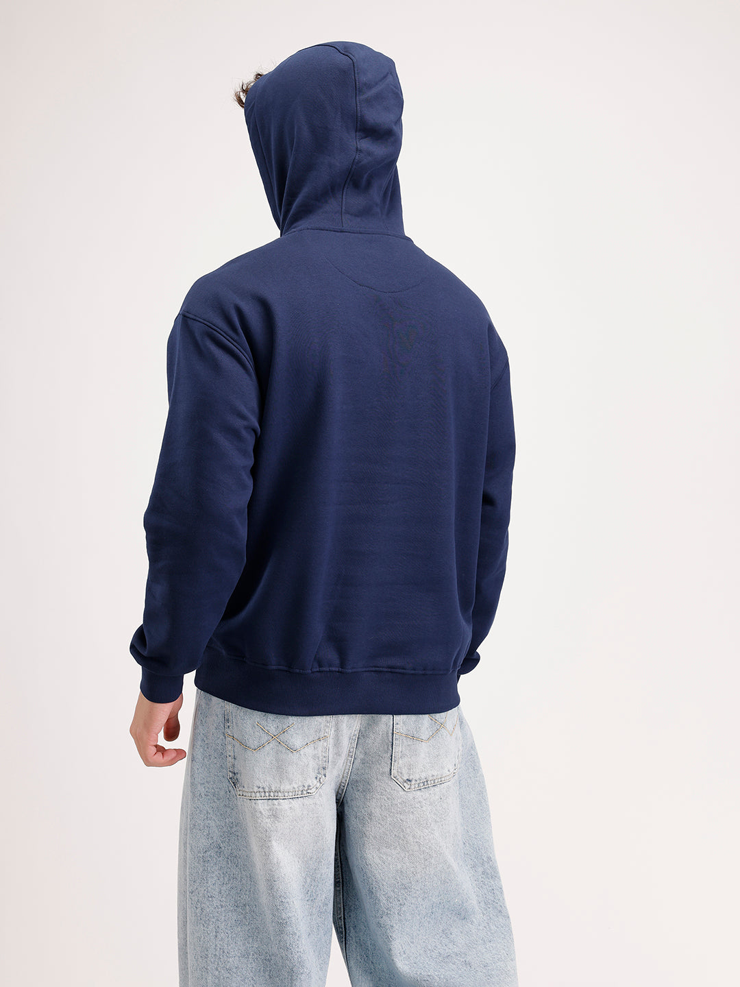 Solid Oversized Fit Hoodie  | Blue
