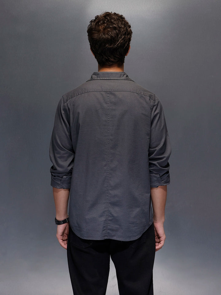 Men's Slim Fit Casual Shirt  |  Dark Grey