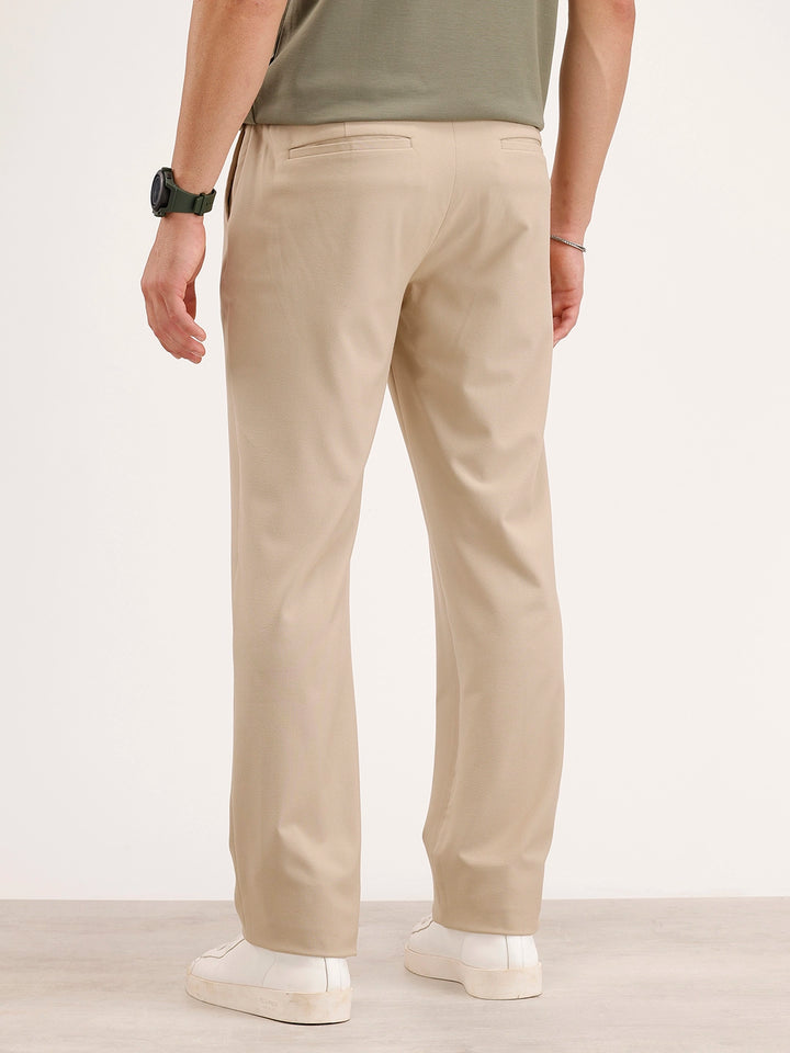 Solid Straight Fit Trouser | Khaki