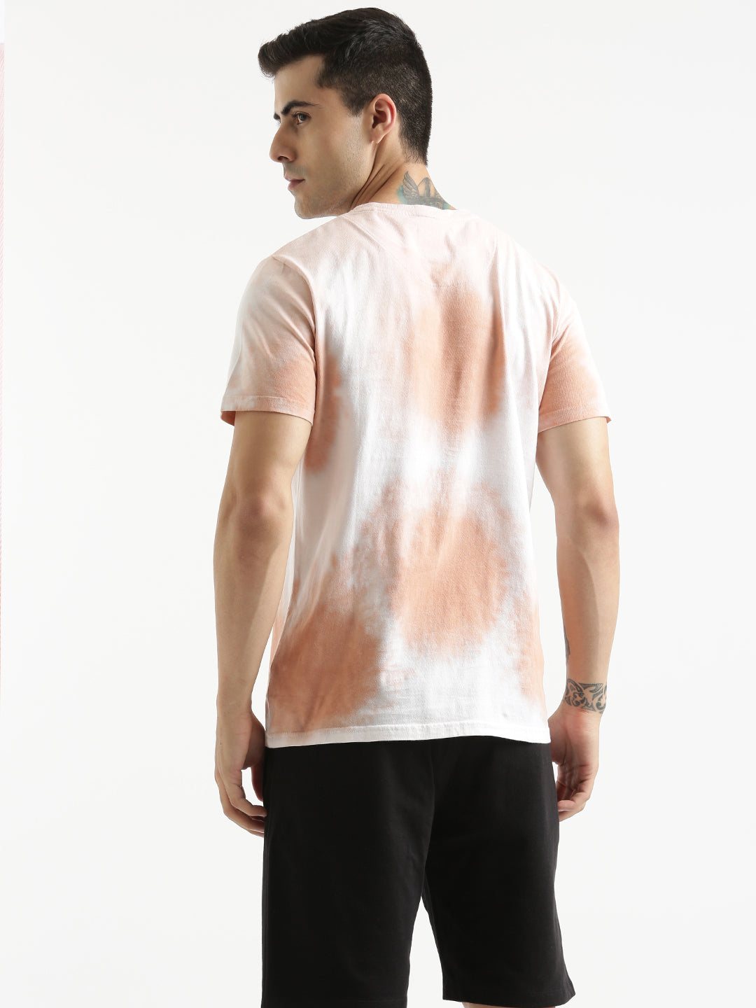 Dyed Abstract Peach T-Shirt