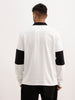 Comfort Fit Cut & Sew Full Sleeve Polo T-Shirt | Off White