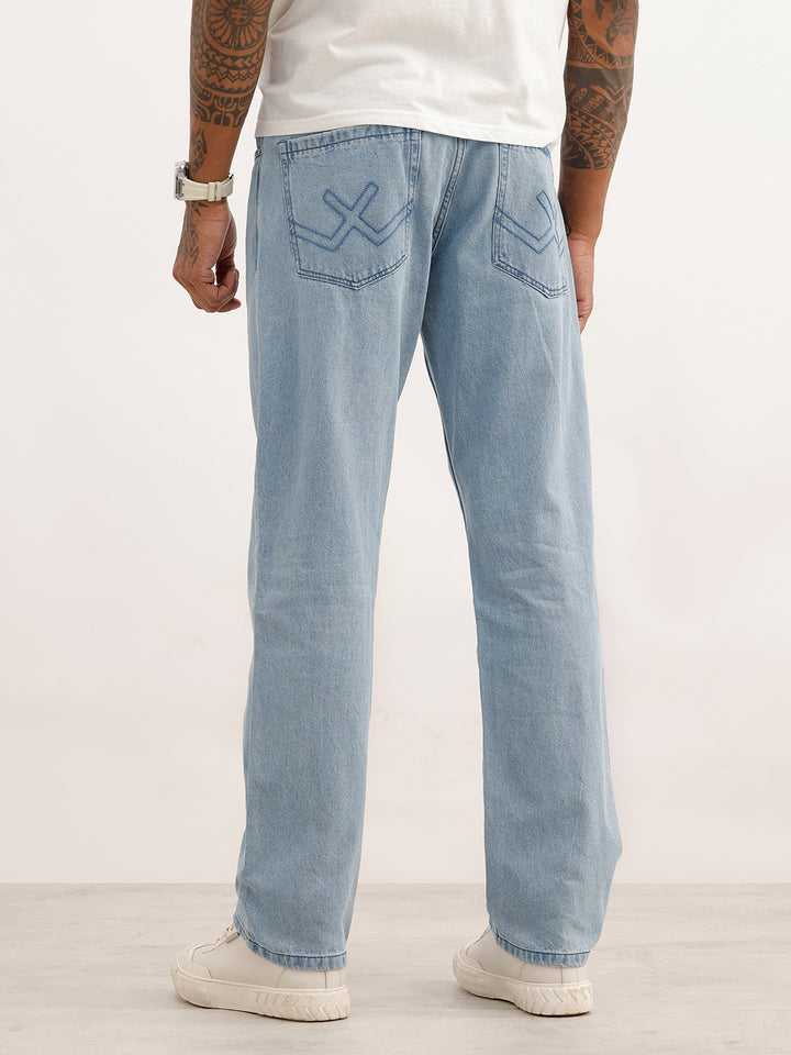 Solid Anti Fit Denim Jeans | Light Blue
