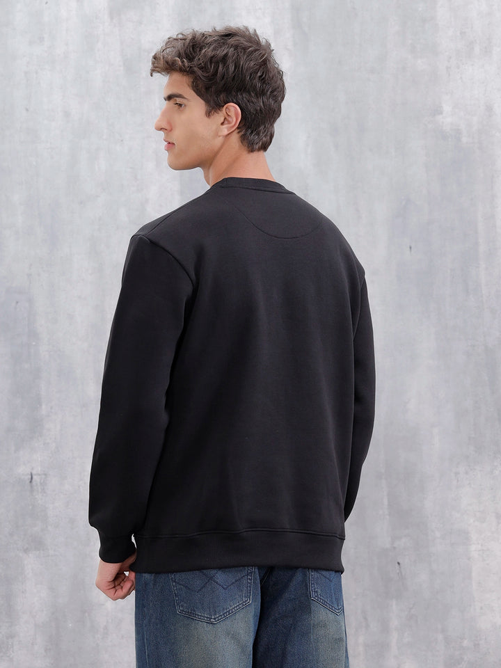 Men's Casual Branded Comfort Fit Sweatshirt  | Black