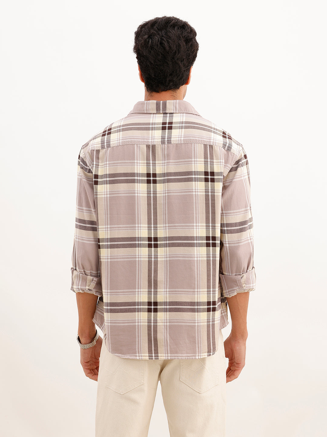 Comfort Fit Checkered Shirt | Yellow