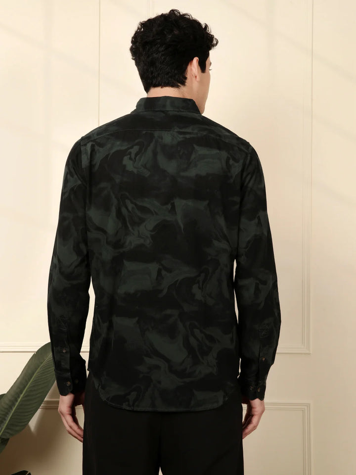 Green AOP Full Sleeve Shirt