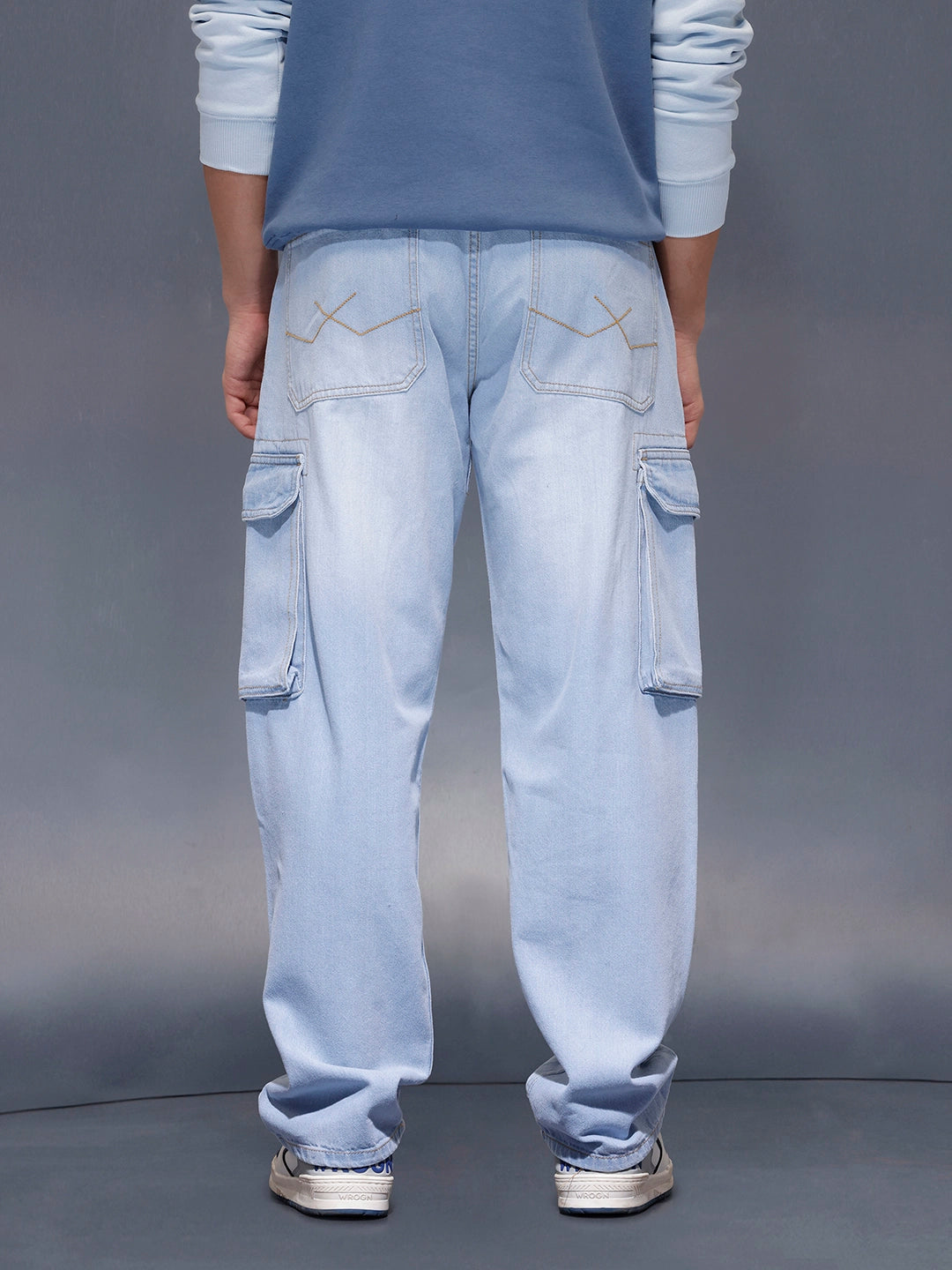 Light Washloose Fit Cargo Jeans | Blue