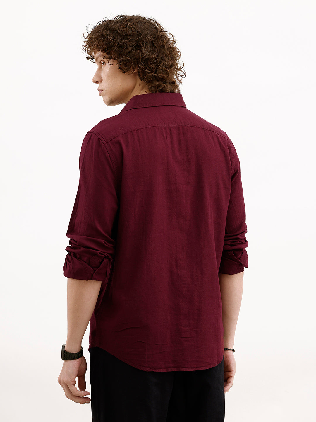 Solid Regular Fit Shirt | Wine