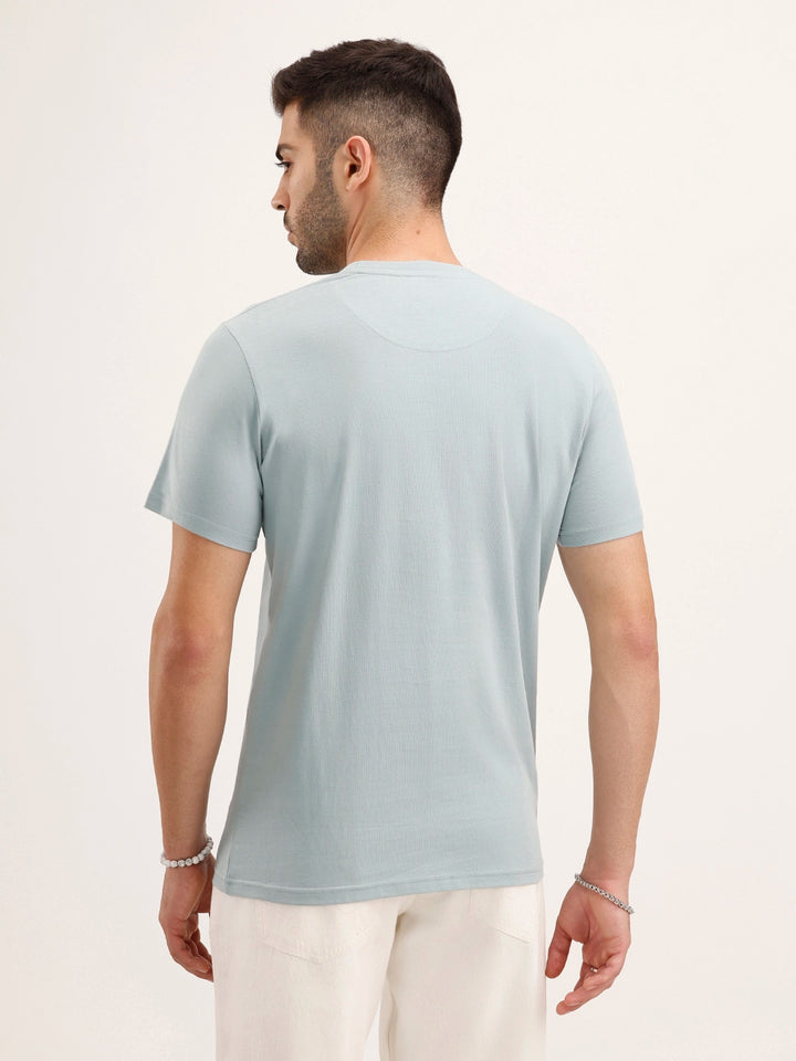 Slim Fit Placement Printed T-Shirt | Grey