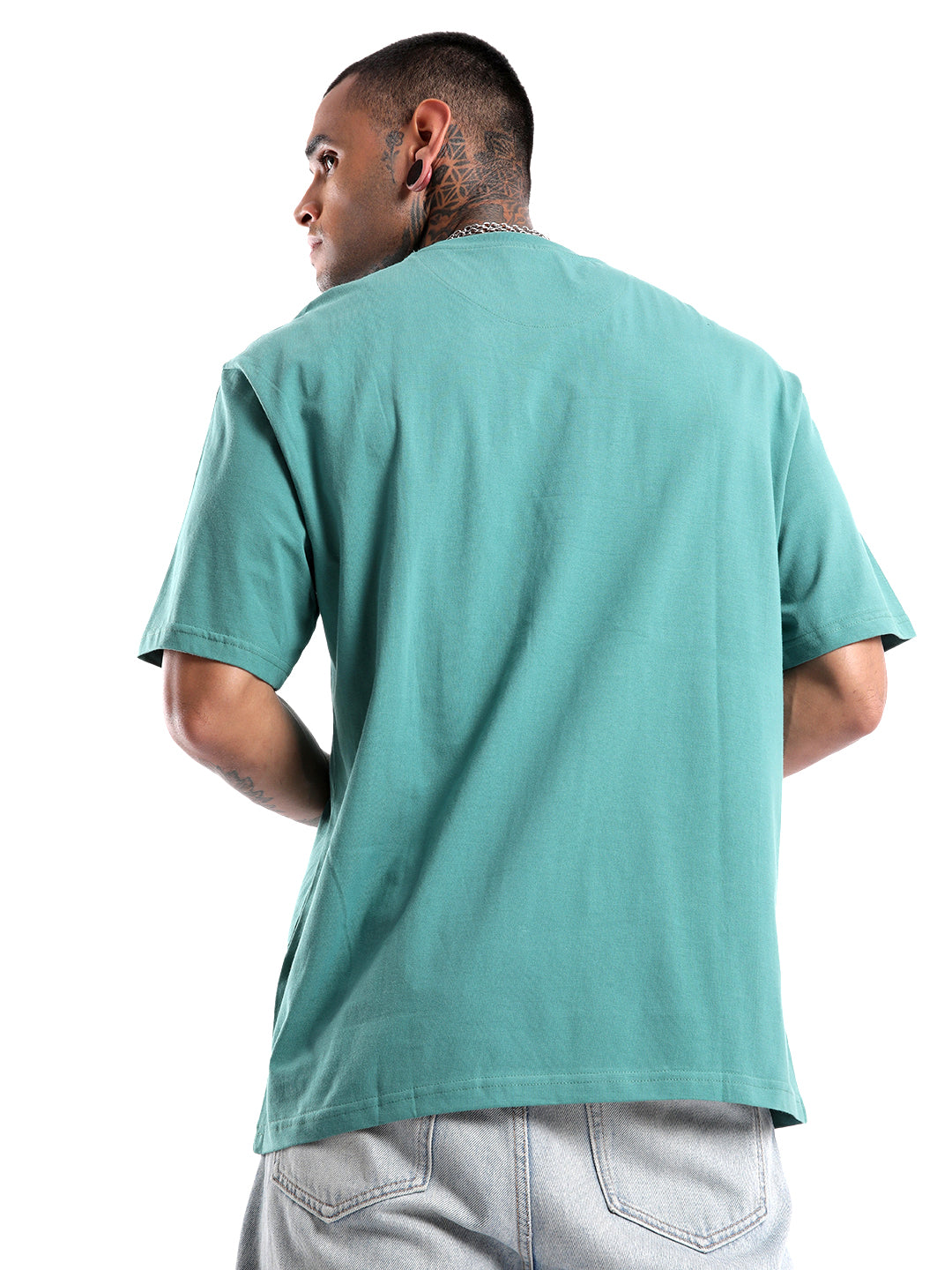 Premium Green Chest Printed T-Shirt