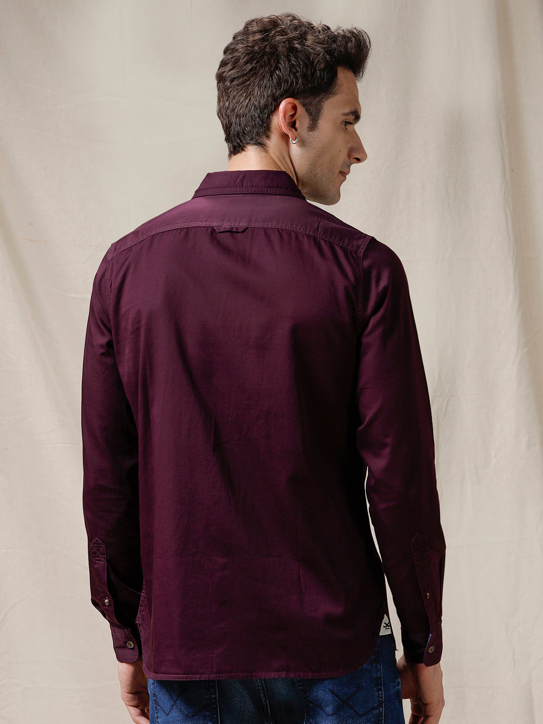 Solid Maroon Trim Shirt