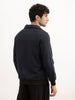 Classic Regular Fit Herringbone Brushed Jacket | Navy Blue
