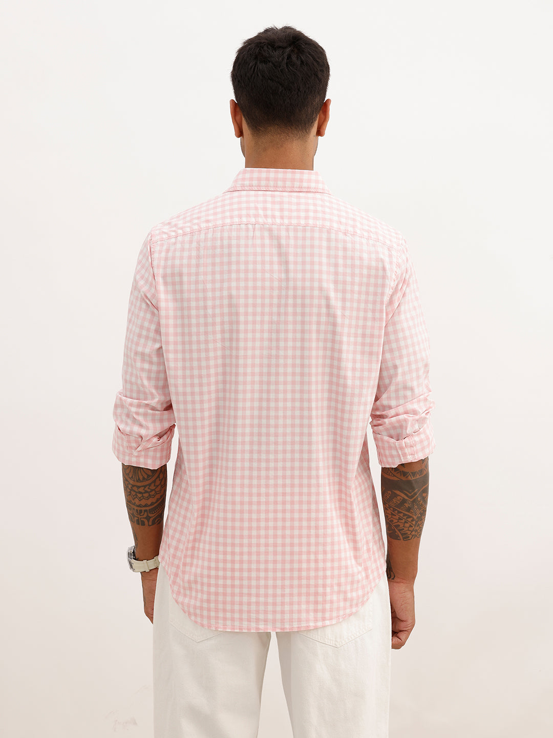 Regular Fit Checkered Full Sleeve Shirt | Pink | WWSH0808MAZ
