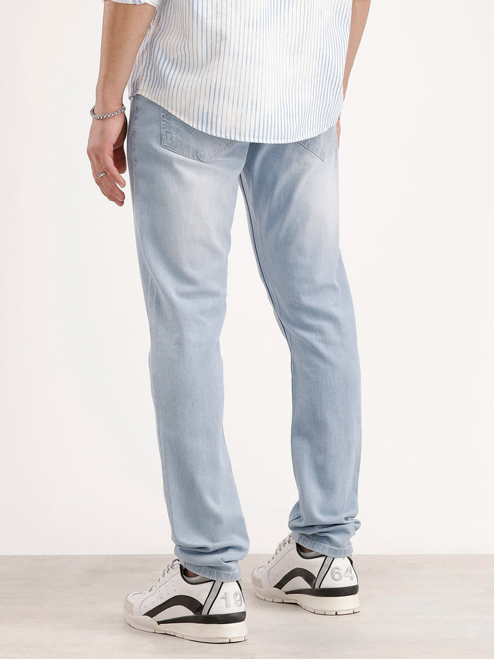 Solid Slim Fit Denim Jeans | Light Blue