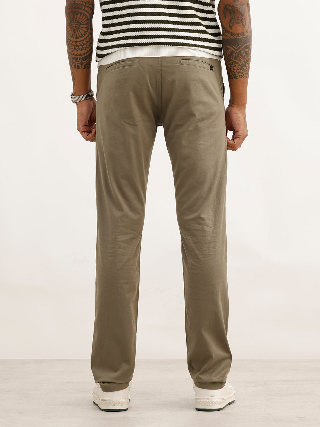 Classic Solid Slim Fit Trouser | Olive